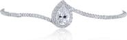 CZ by Kenneth Jay Lane Pear Halo Cubic Zirconia Bolo Bracelet