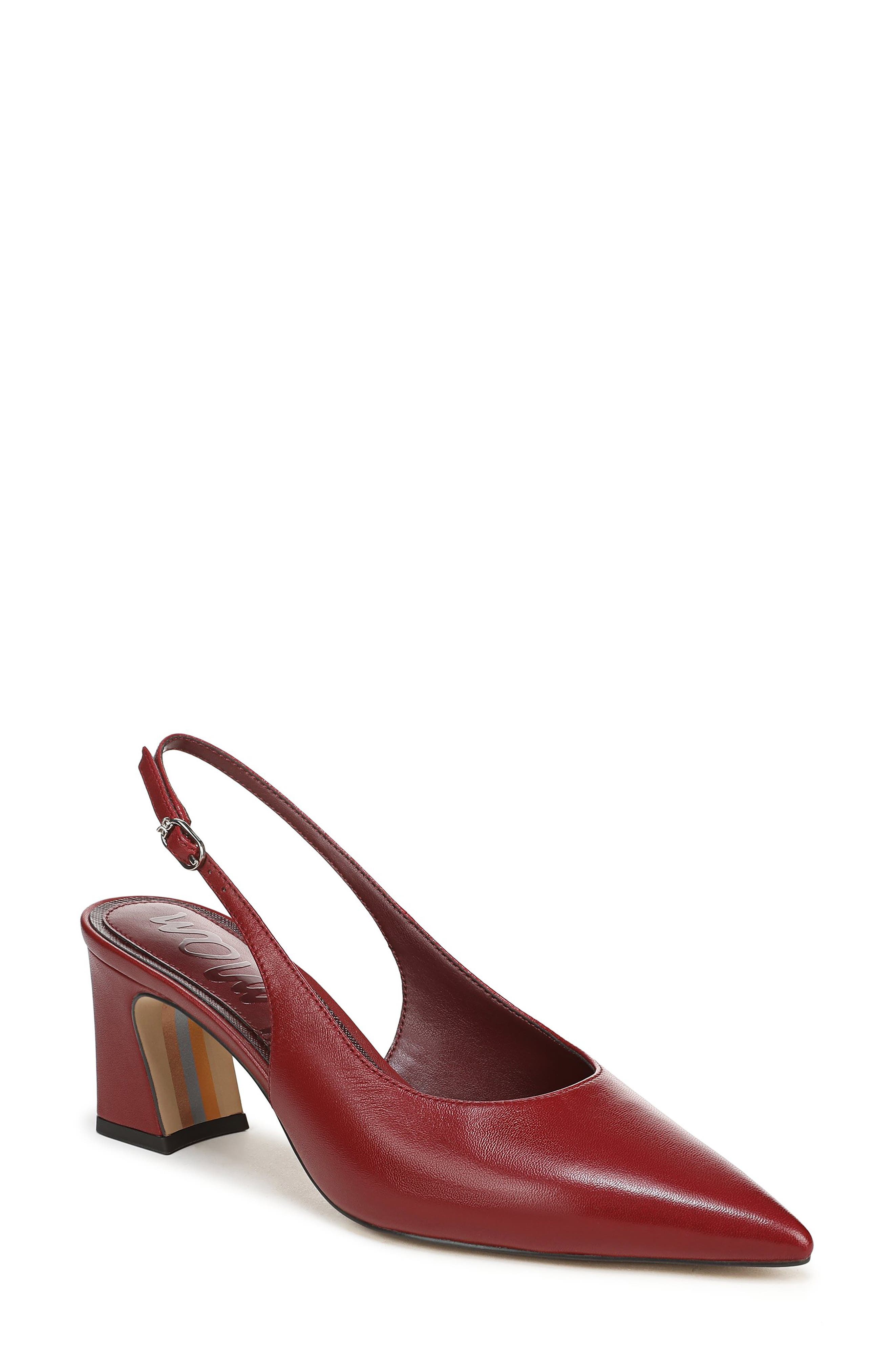 Winfred Pointed Toe Slingback Sandal, Main, color, DEEP SCARLET