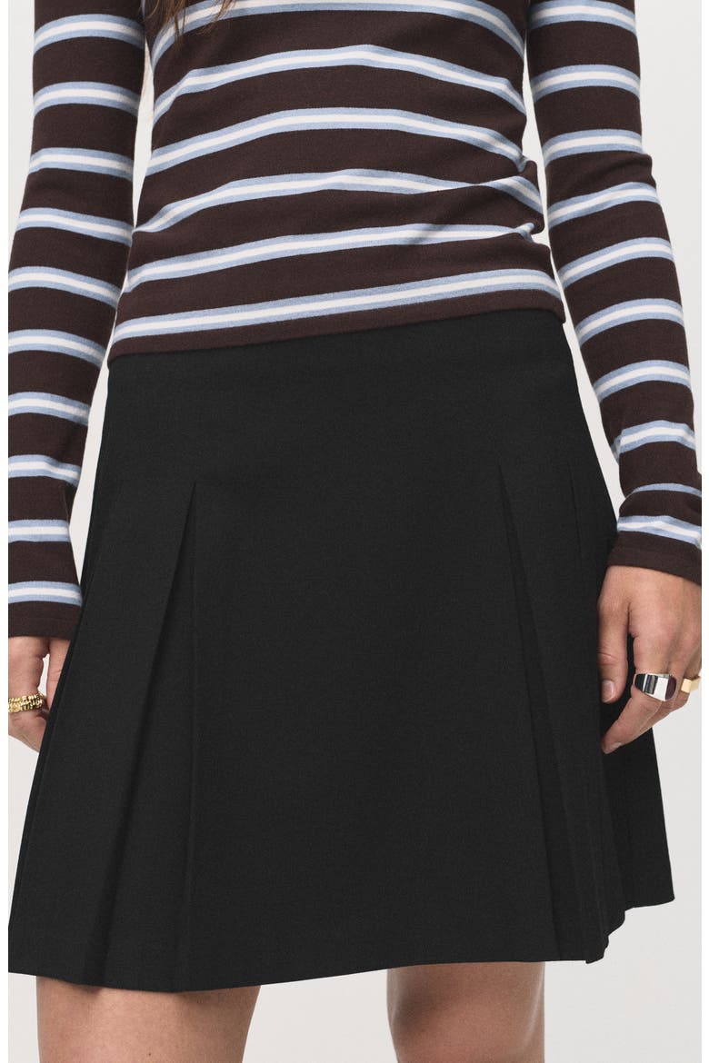 Pleated Miniskirt, Main, color, BLACK