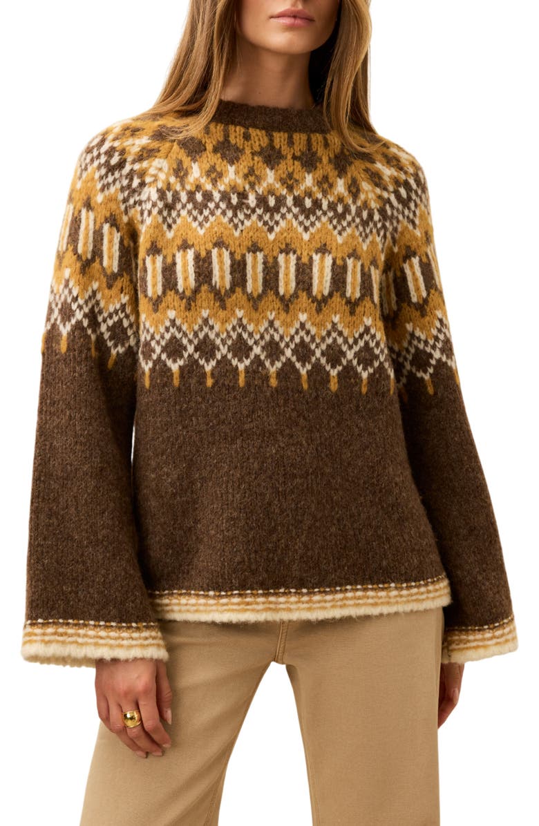 Faherty Summit Fair Isle Alpaca & Merino Wool Blend Sweater, Main, color, Harvest Trails