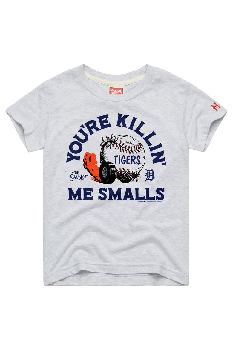 Youth Homage Ash Detroit Tigers x The Sandlot Tri-Blend T-Shirt, Main, color, Ash