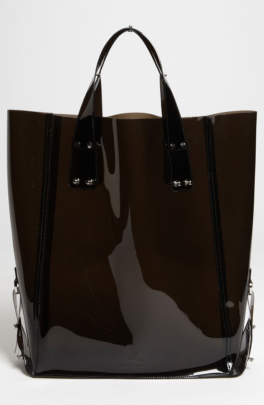 by Alexander McQueen 'Kingsland' Vinyl Shopper, Alternate, color, BLACK