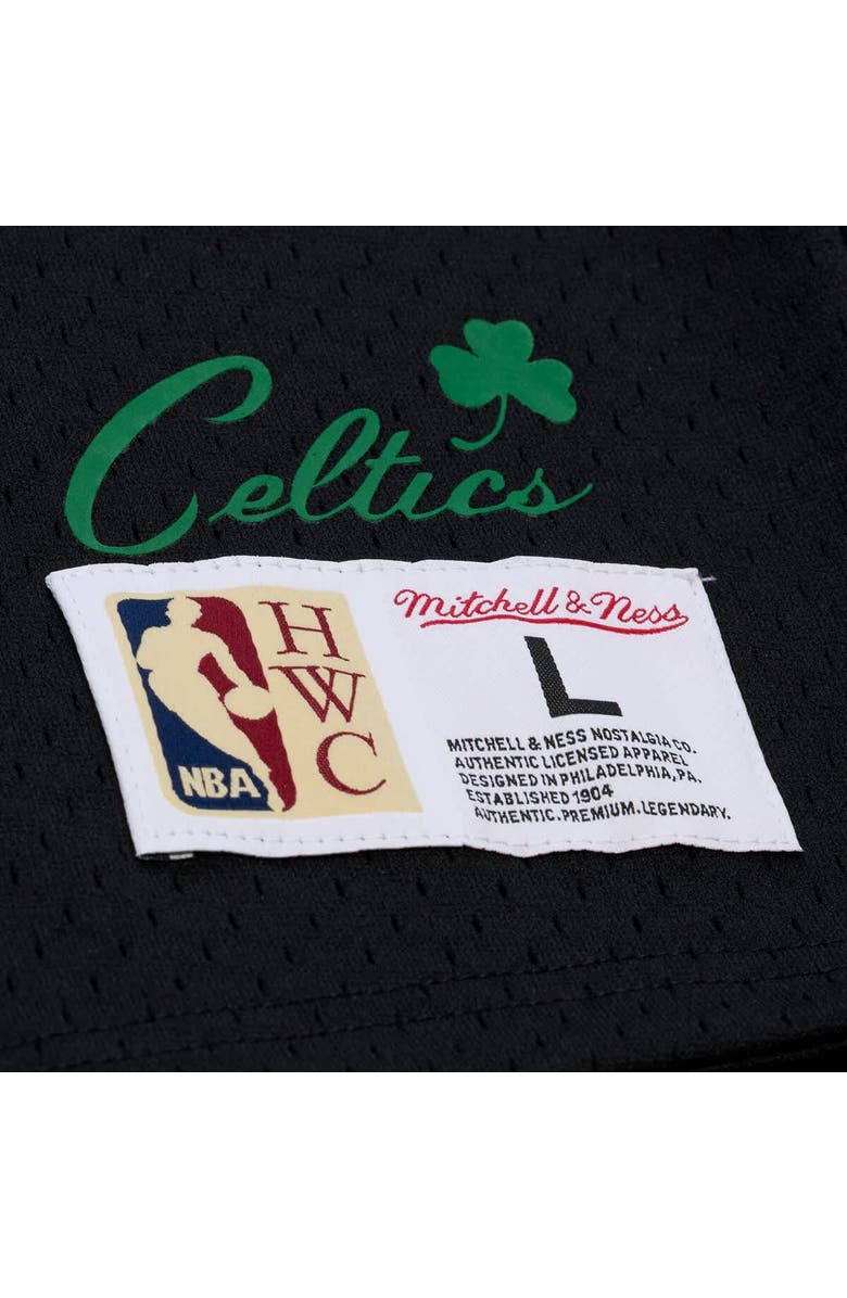 Mitchell & Ness Men's Mitchell & Ness Larry Bird Black Boston Celtics Mesh Name & Number Short Sleeve Hoodie, Alternate, color, Black
