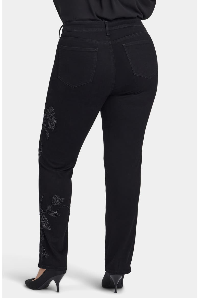 Marilyn High Waist Embroidered Straight Leg, Alternate, color, BLACK RINSE