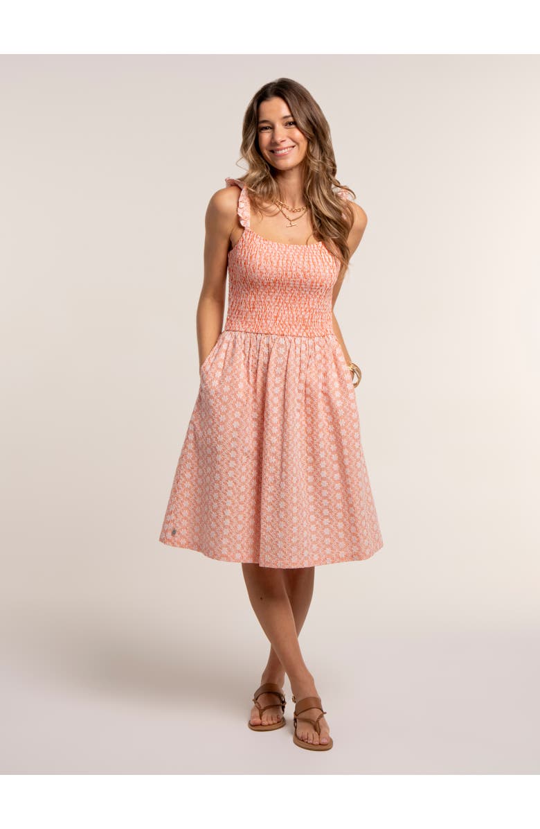 Brakeburn Fossil Dress, Main, color, Coral