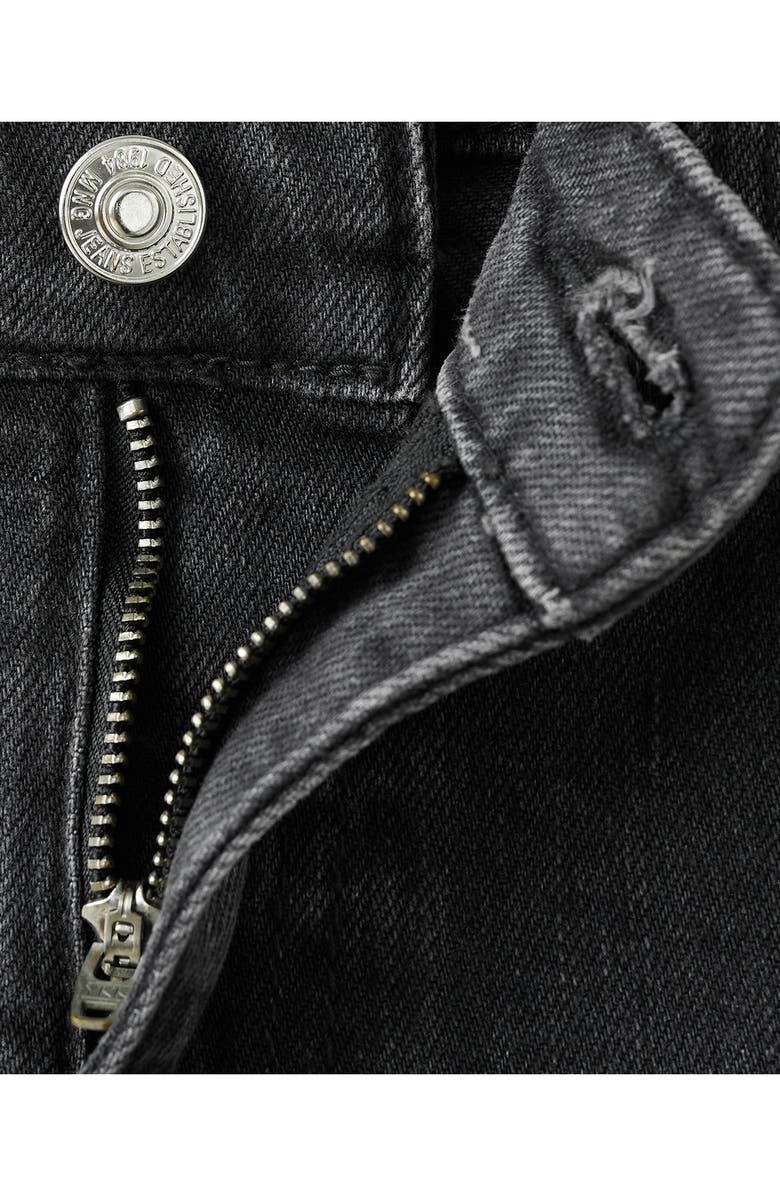 MANGO Claudia Crop Slim Fit Jeans, Alternate, color, Black Denim