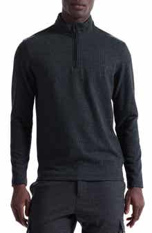 Bugatchi Houndstooth Patern Quarter Zip Top