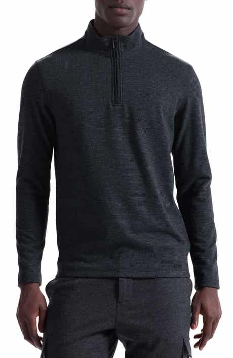 Bugatchi Houndstooth Patern Quarter Zip Top