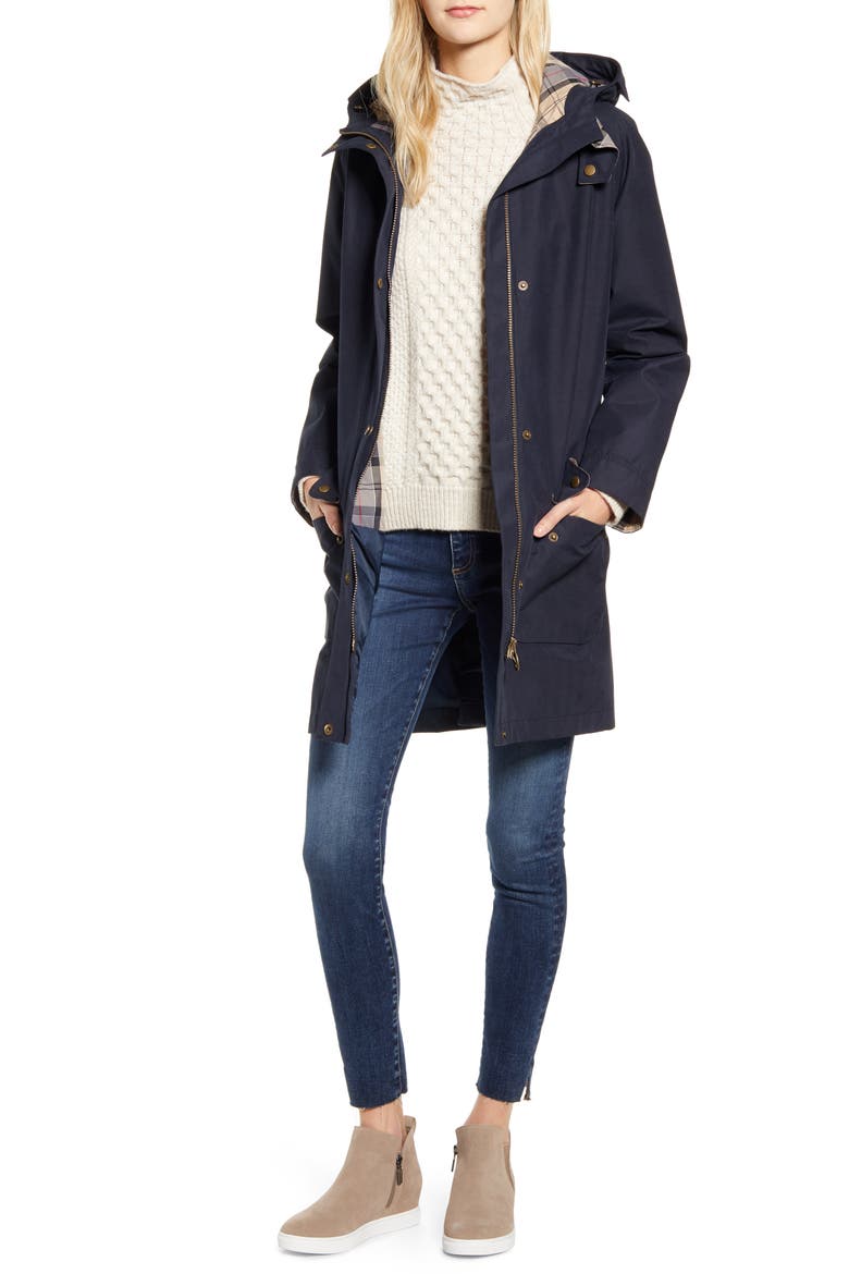 Overcast Waterproof Raincoat with Hood, Main, color, NAVY