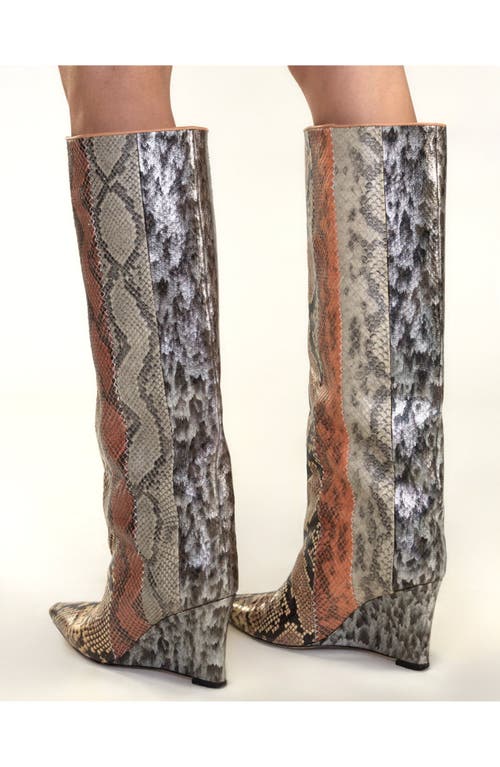 CYNTHIA ROWLEY CYNTHIA ROWLEY EMBOSSED LEATHER WEDGE BOOT