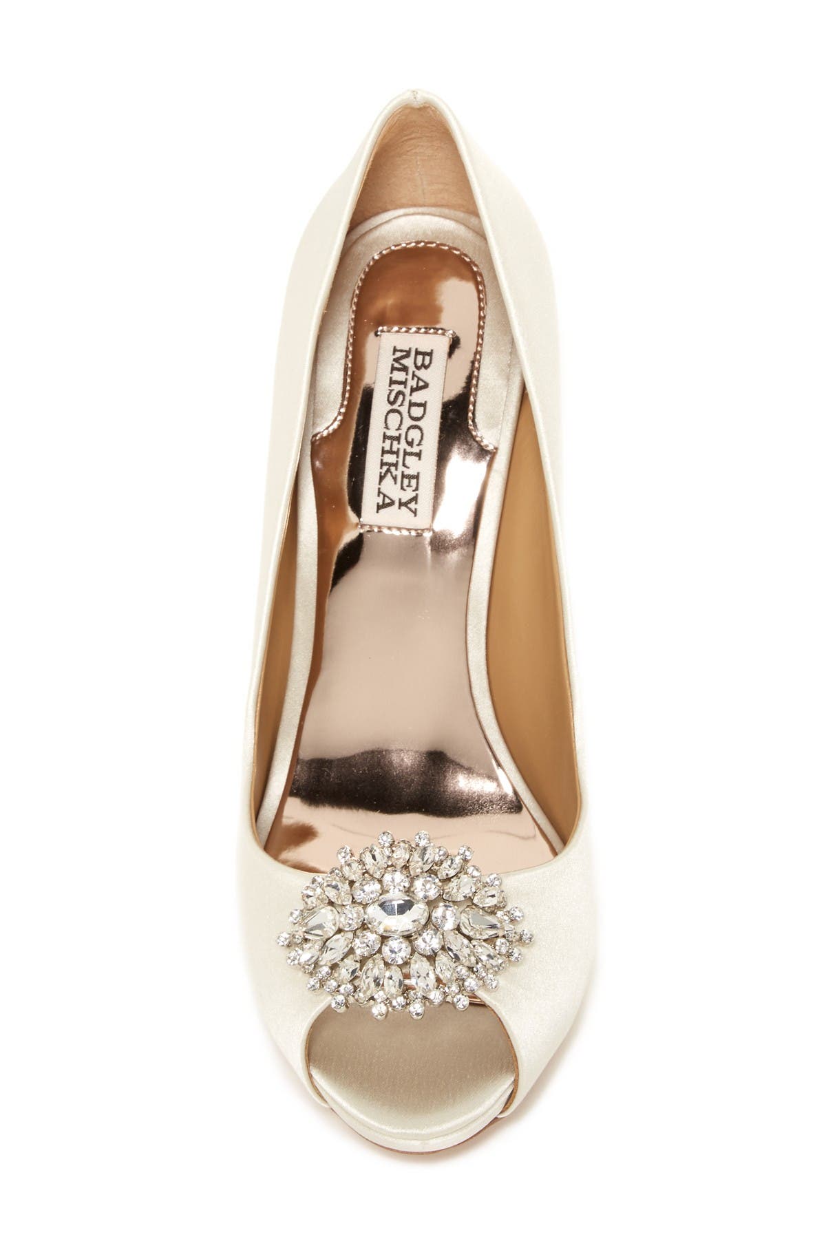 Badgley Mischka Collection Badgley Mischka 'Jeannie' Crystal Trim Open Toe Pump, Alternate, color, 