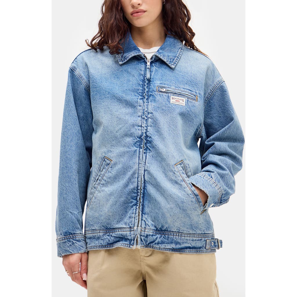 Bdg Urban Outfitters Luca Zip-up Denim Jacket In Light Vintage