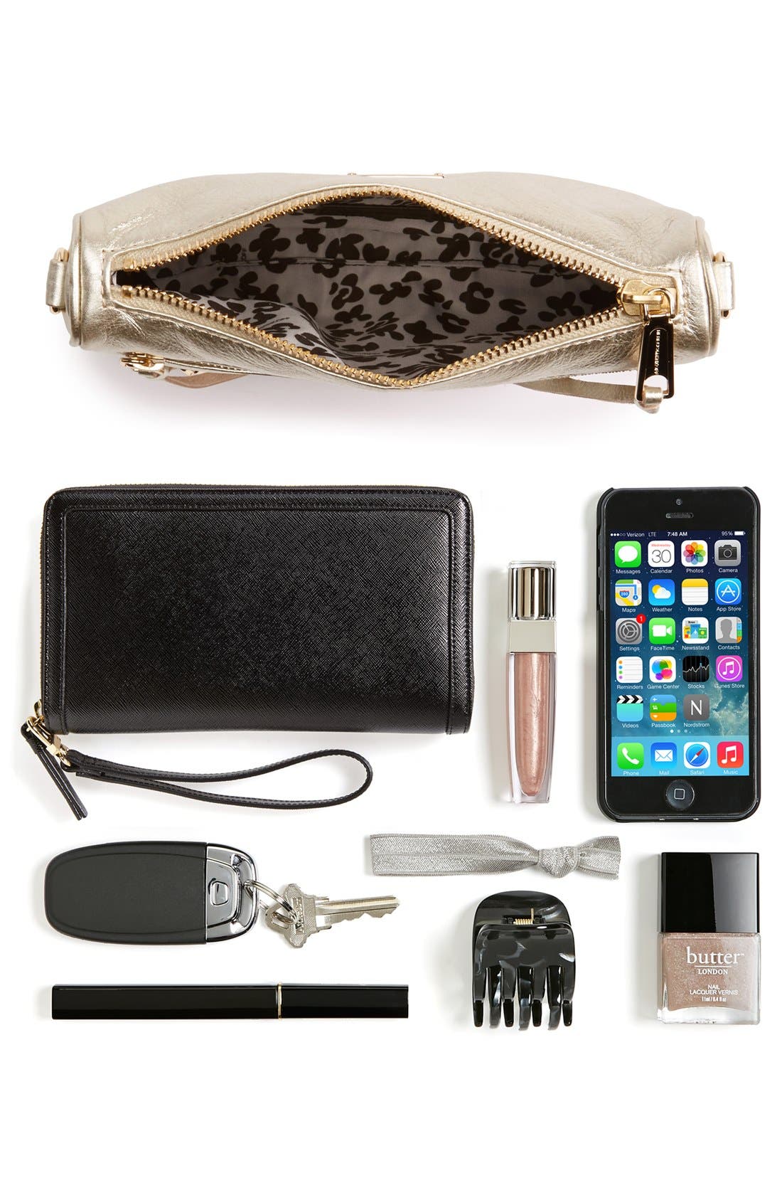 'Mini 5 Zip' Crossbody Bag, Alternate, color, PEWTER/ LIGHT GOLD