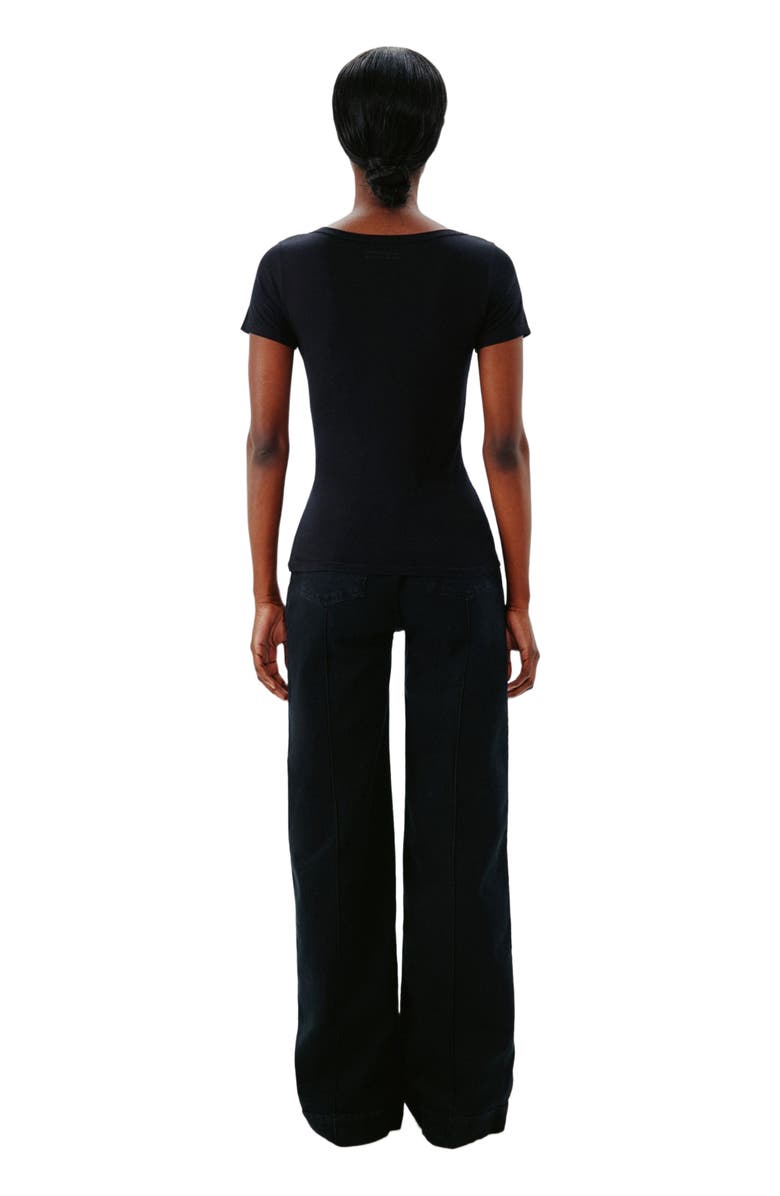 Another Tomorrow BALLET SCOOP TEE, Alternate, color, Black