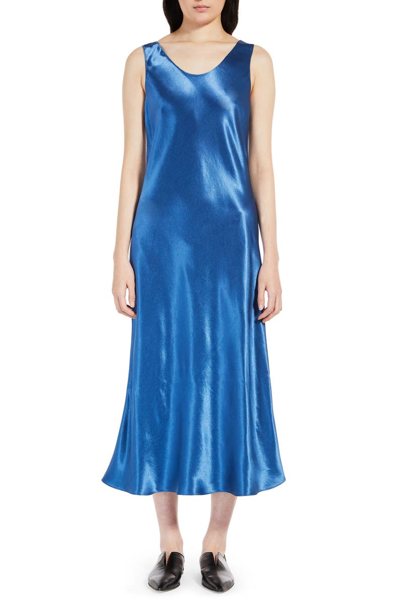 Max Mara Leisure Talete Sleeveless Satin Midi Dress, Main, color, 