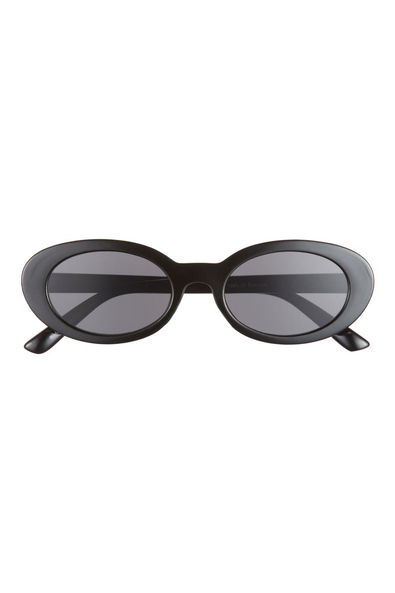 50mm Round Sunglasses, Main, color, BLACK
