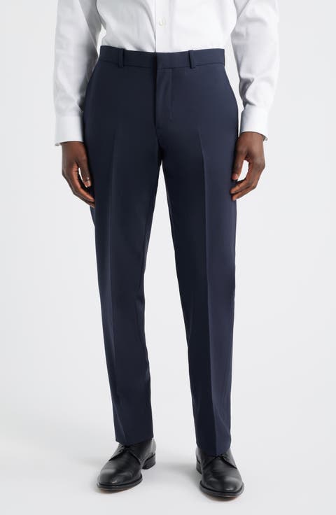 Henrik Trim Fit Solid Stretch Wool Suit Pants (Regular & Big)
