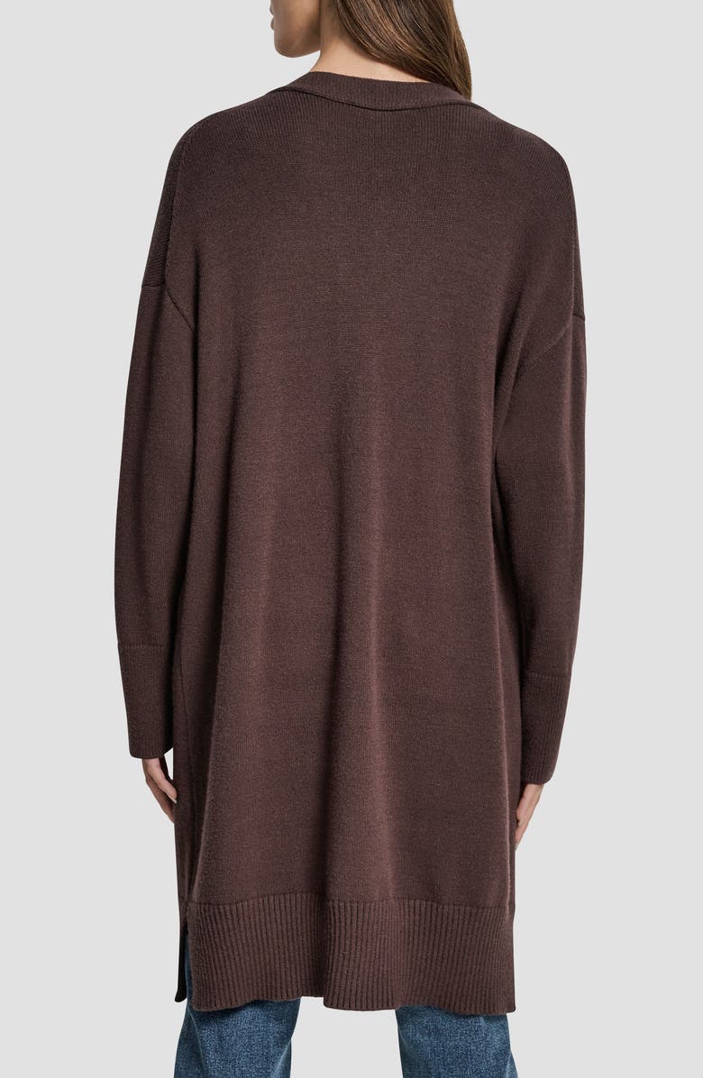 DKNY Jeans Relaxed Cardigan, Alternate, color, Espresso/ Black