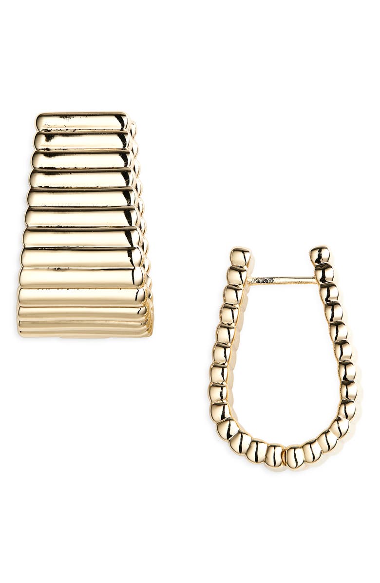ROXANNE ASSOULIN The Ribbed Hoop Earring, Main, color, Gold