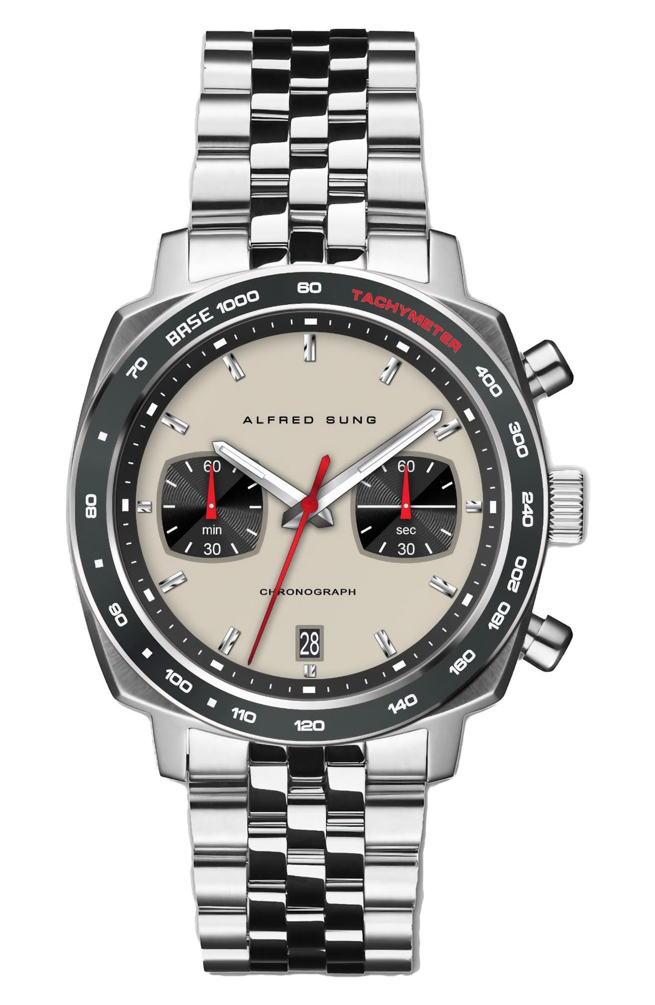 Alfred Sung Chronograph Quartz Bracelet Watch, 44mm