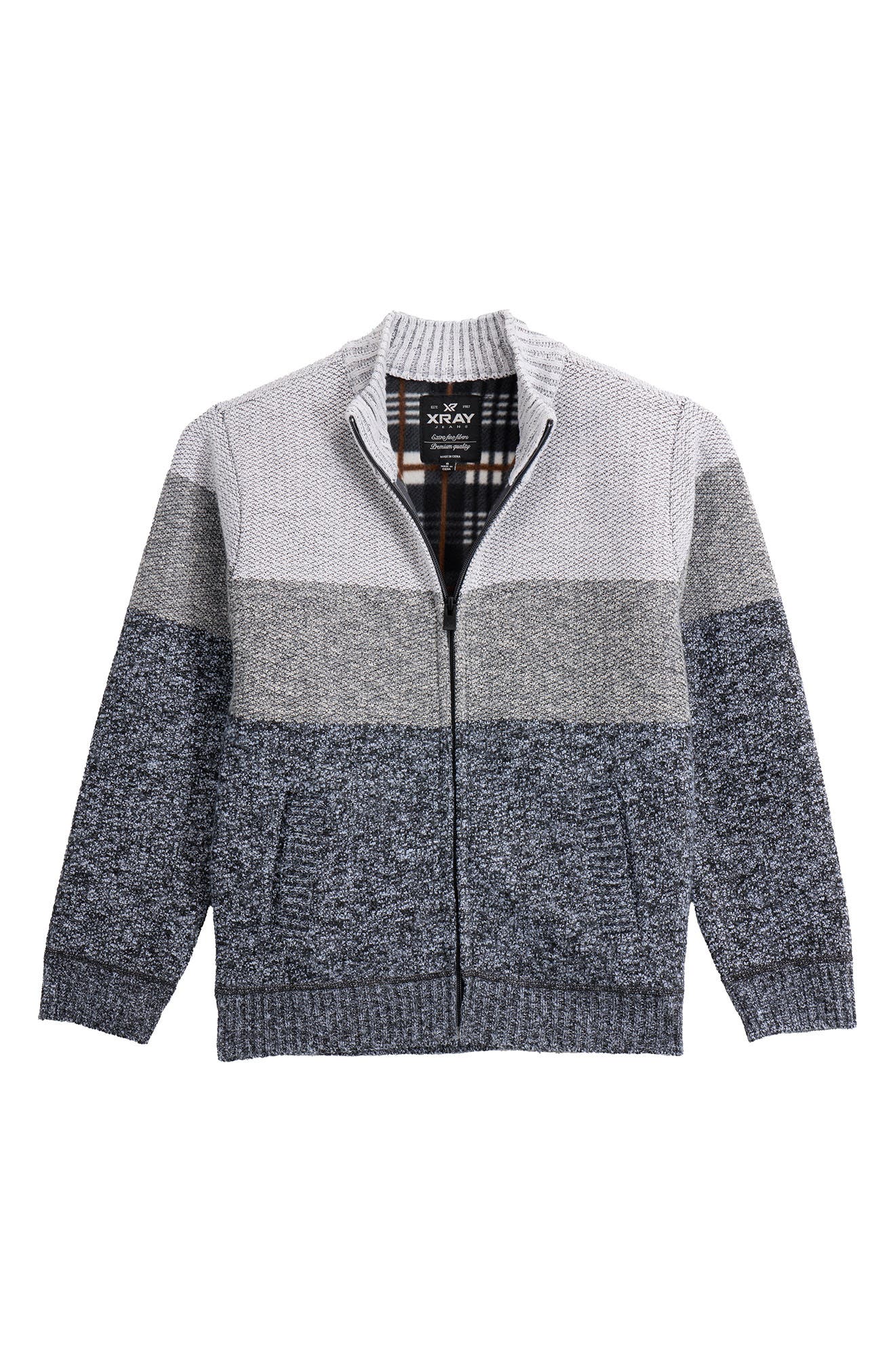 XRAY Kids' Colorblock Full Zip Sweater