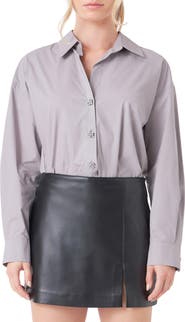 Endless Rose Embellished Oversize Cotton Shirt