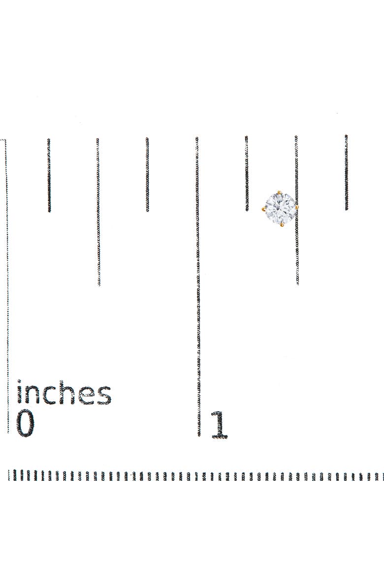 14K Gold 1.0 Cttw Lab Grown Diamond Solitaire Stud Earrings, Alternate, color, Yellow