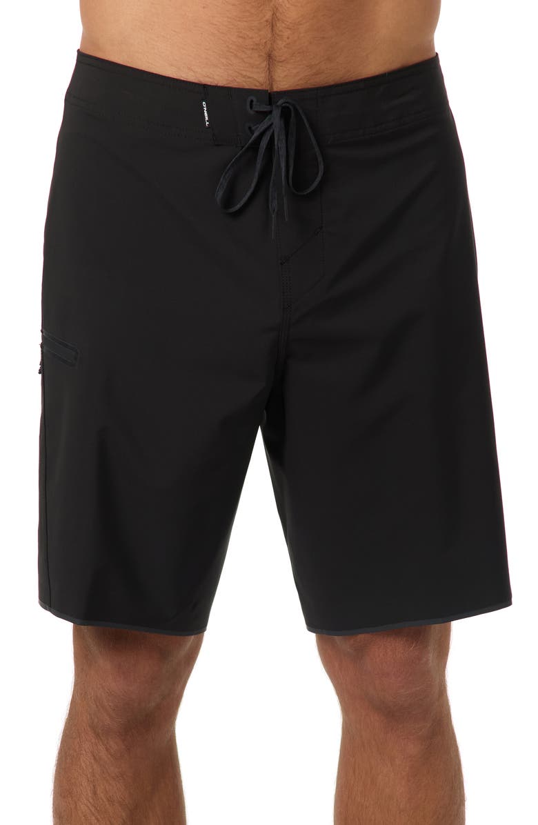 O'Neill Hyperfreak Tech Solid Board Shorts, Main, color, Black