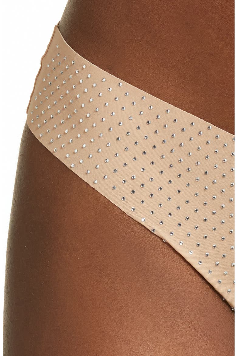 Party Starter Crystal Thong, Alternate, color, FASHION ICON BEIGE