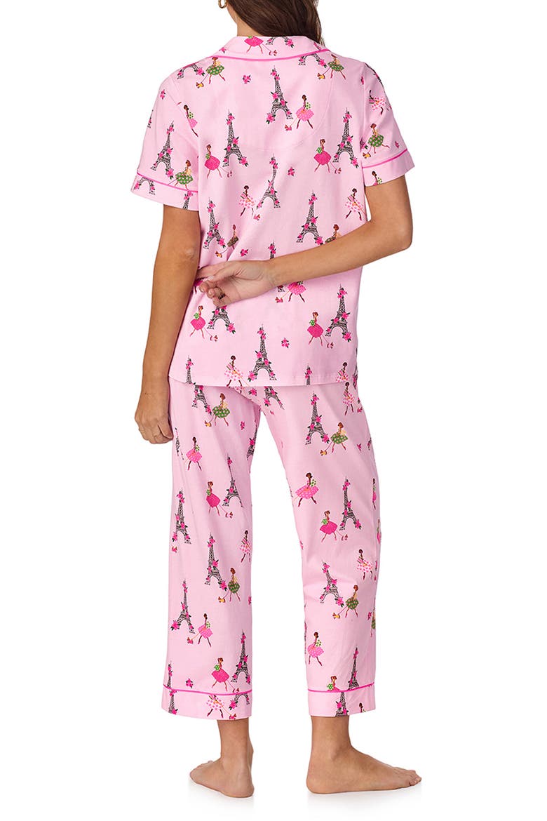 Print Crop Stretch Jersey Pajamas, Alternate, color, TRES CHIC