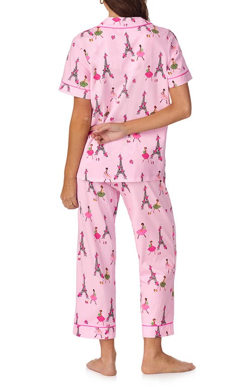 Shop Bedhead Pajamas Print Crop Stretch Jersey Pajamas In Tres Chic