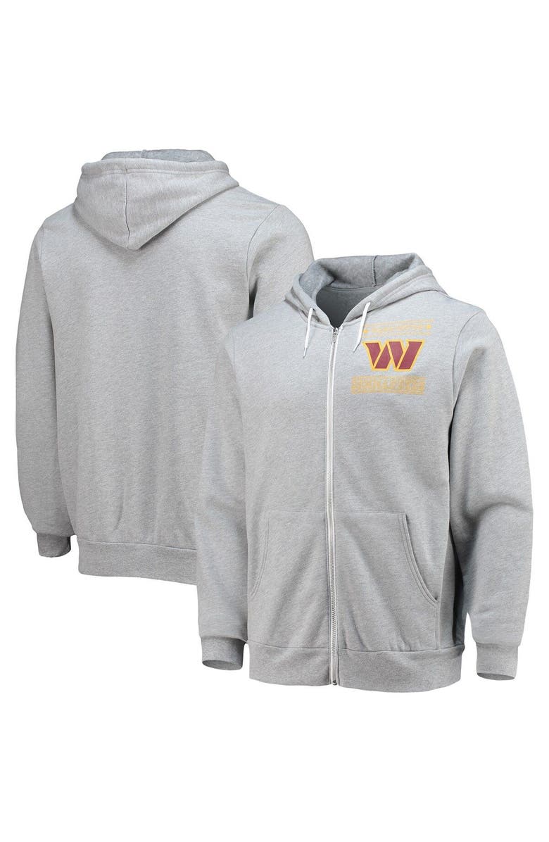 NFL X DARIUS RUCKER Men's NFL x Darius Rucker Collection by Fanatics Heathered Gray Washington Commanders Sponge Fleece Full-Zip Hoodie, Main, color, Heather Gray