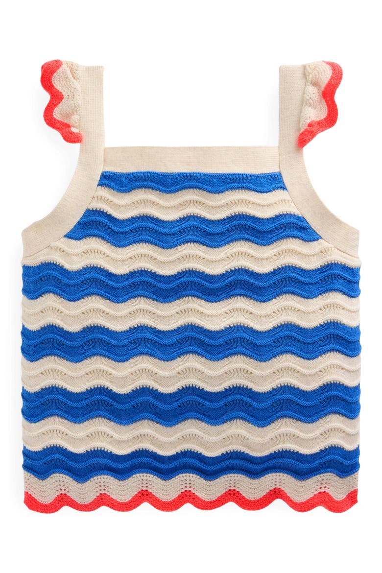 Kids' Leonore Stripe Pointelle Sweater Tank, Main, color, BLUE/ IVORY STRIPE