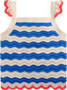 Mini Boden Kids' Leonore Stripe Pointelle Sweater Tank