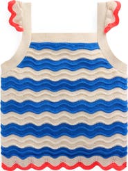 Mini Boden Kids' Leonore Stripe Pointelle Sweater Tank