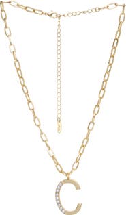 Ettika Imitation Pearl Initial Pendant Necklace