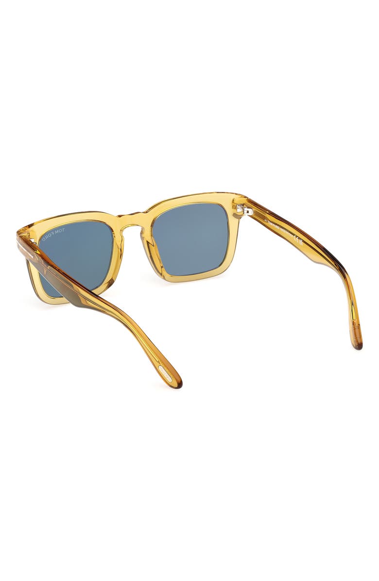 TOM FORD Dax 50mm Square Sunglasses, Alternate, color, Shiny Yellow / Green