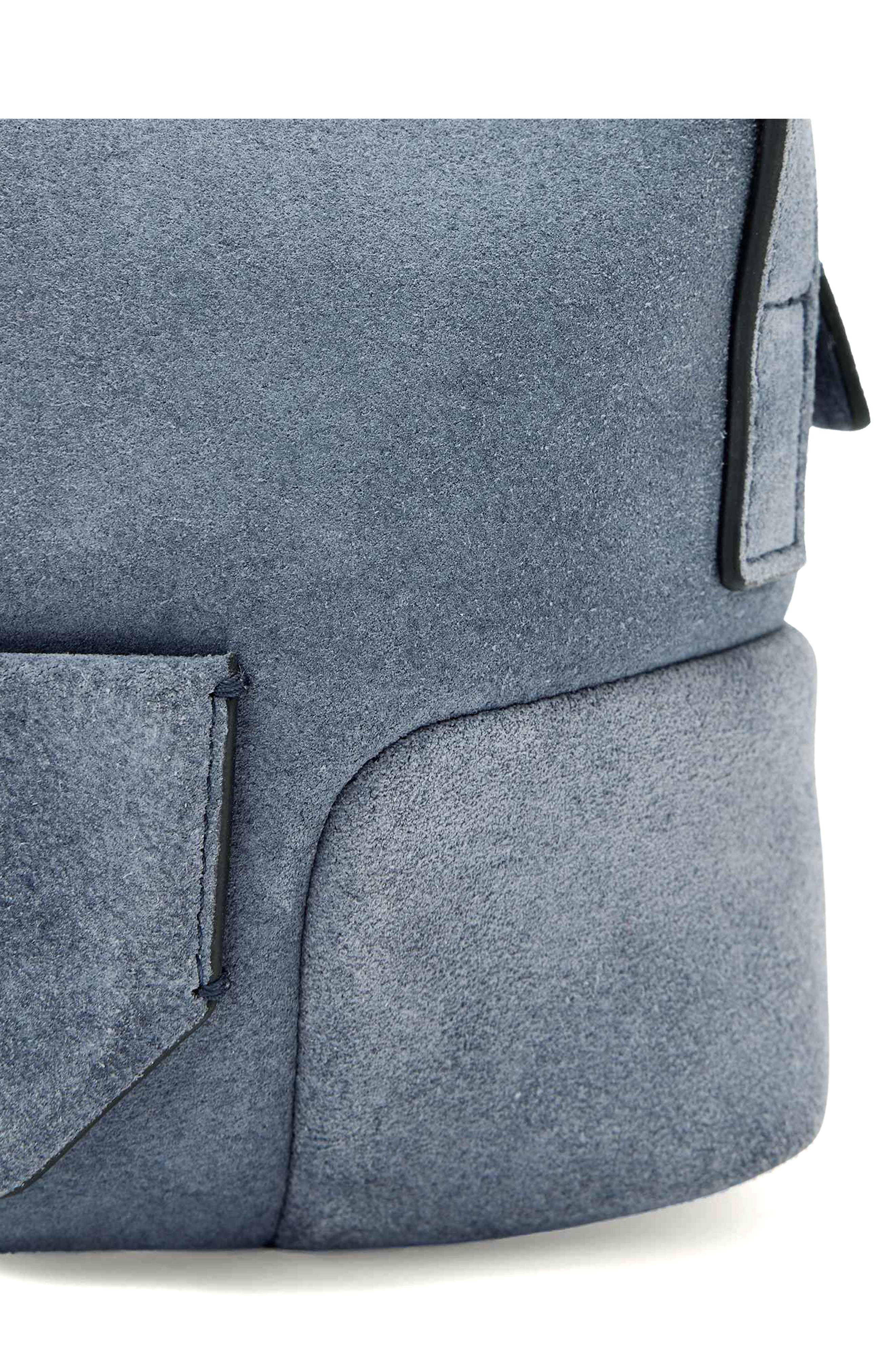 Micro Ares Suede Crossbody Bag, Alternate, color, SEA BLUE