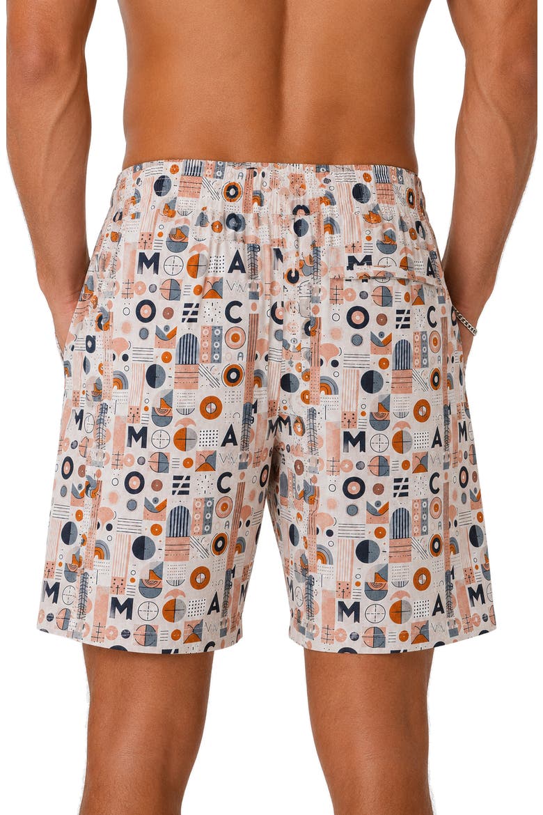 Marthyr Patterned Elastic Waist Shorts, Alternate, color, PINK