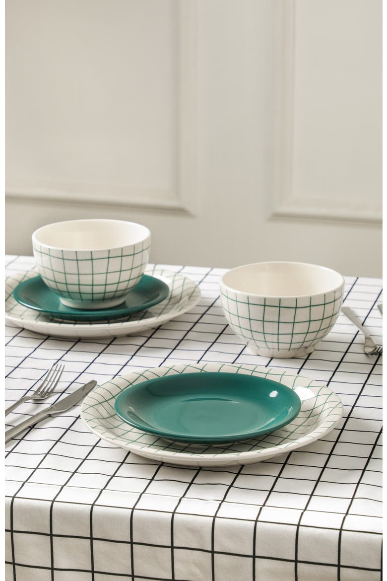 Ash Stoneware 12-Piece Dinnerware Set, Alternate, color, Green