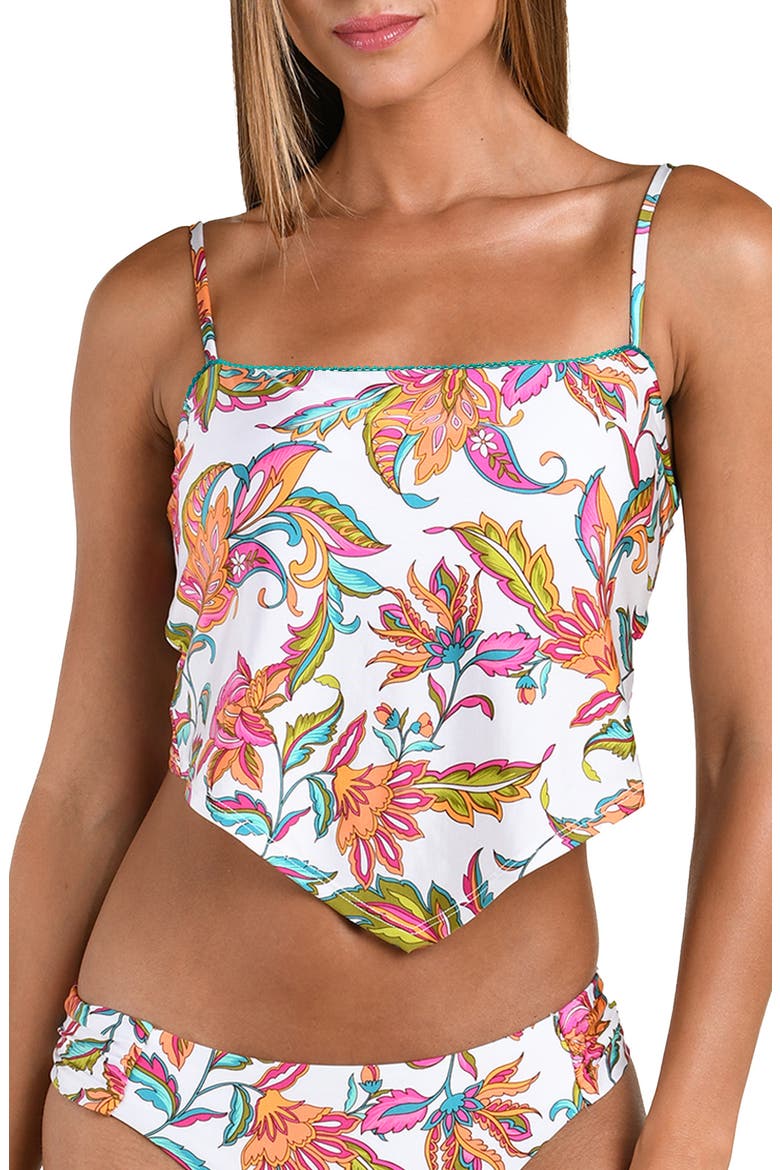 Wild Vines Sweetheart Tankini Top, Main, color, WHITE MULTI