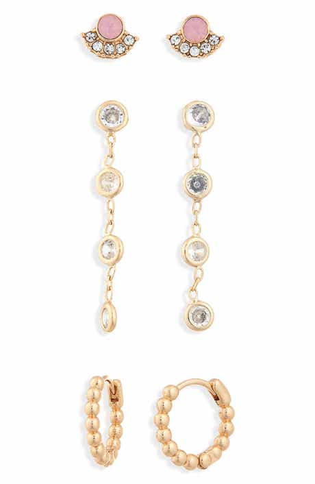 NORDSTROM RACK Set of 3 Stud Drop Earrings
