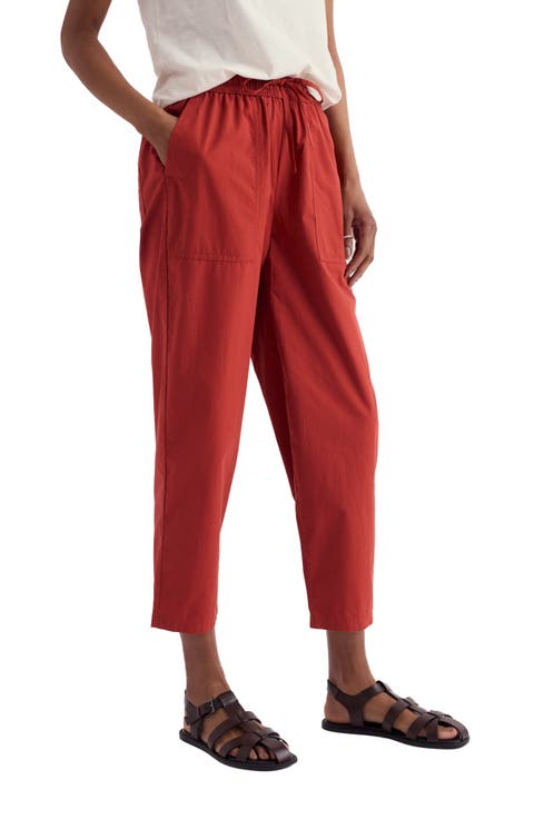 Sholl Drawstring Tapered Organic Cotton Twill Pants (Regular & Petite)