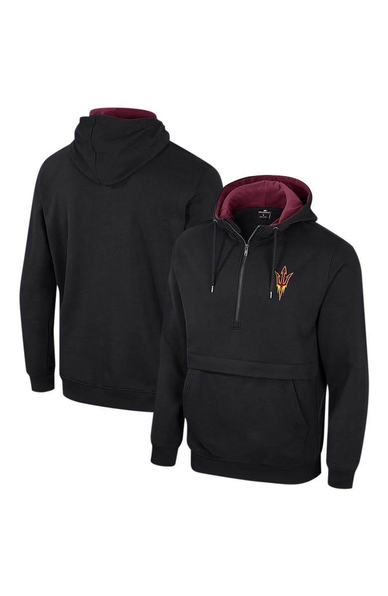 COLOSSEUM Men's Colosseum Black Arizona State Sun Devils Half-Zip Hoodie, Main, color, Black