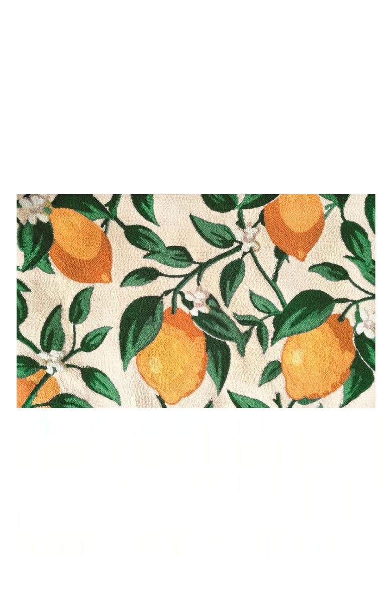 R16 HOME Lemon Vine Door Mat, Main, color, Cream Green