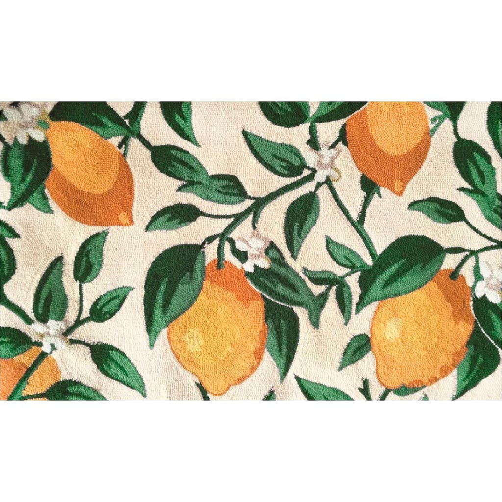 R16 Home Lemon Vine Door Mat In Cream Green
