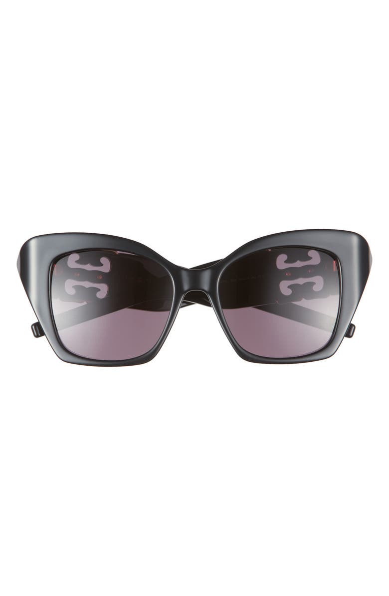 Givenchy 4G Liquid 54mm Square Cat Eye Sunglasses, Main, color, Shiny Black / Smoke