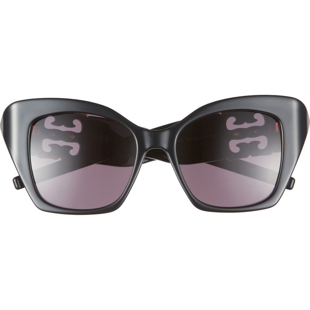 Givenchy 4g Liquid 54mm Square Cat Eye Sunglasses In Black