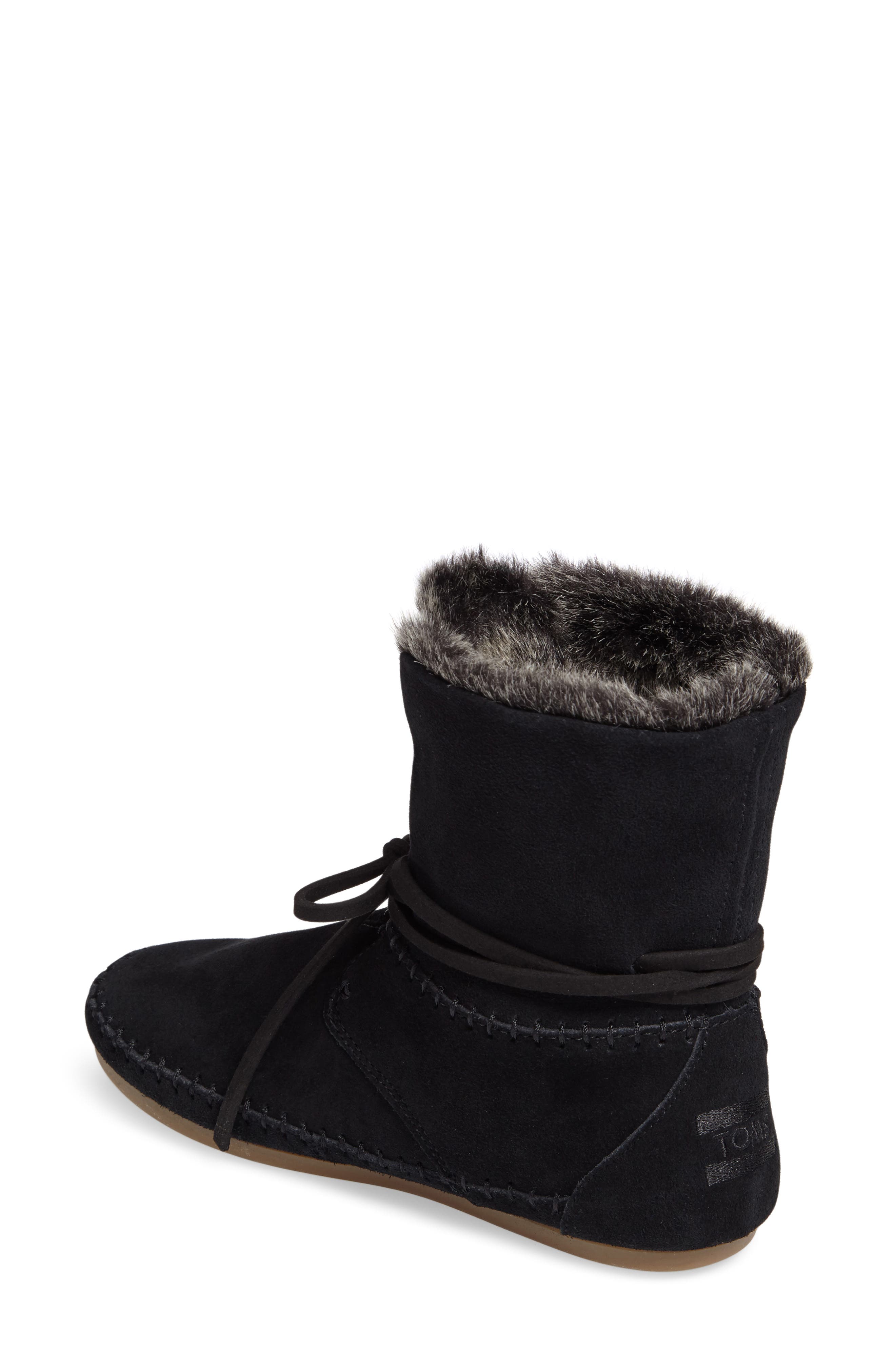 TOMS 'Zahara' Suede Bootie with Faux Fur Lining, Alternate, color, 