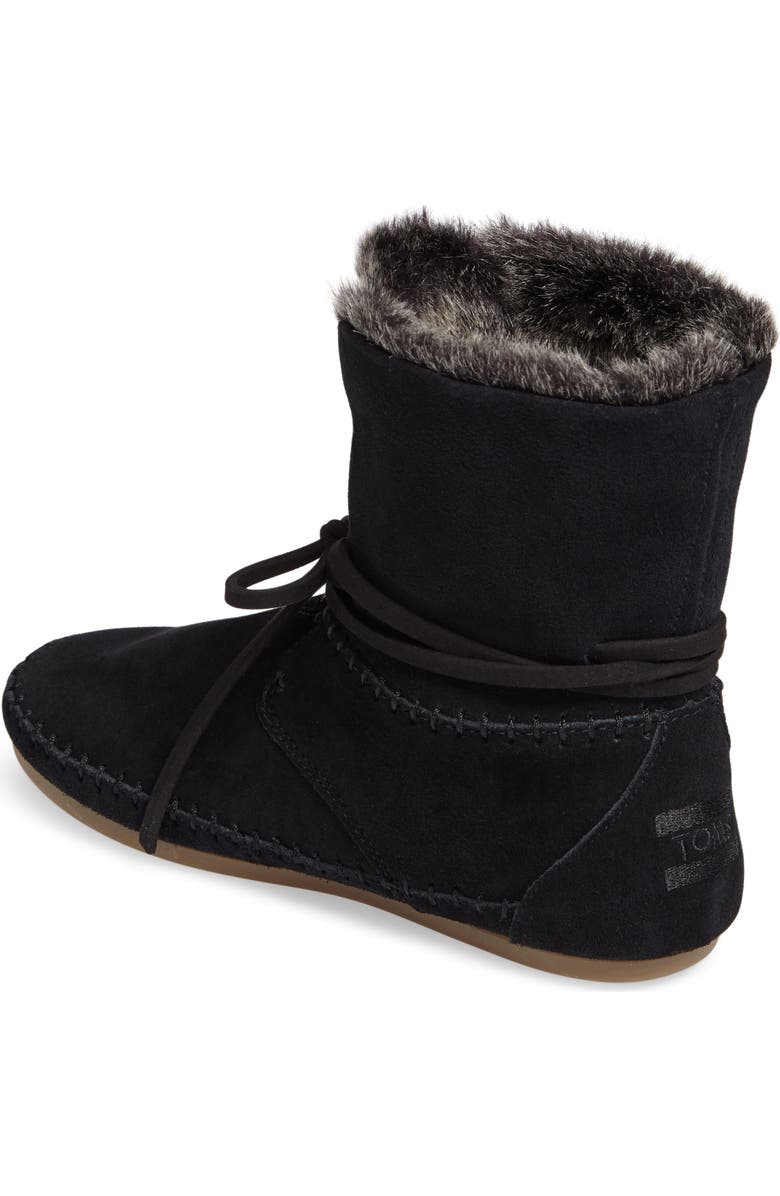 TOMS 'Zahara' Suede Bootie with Faux Fur Lining, Alternate, color,
